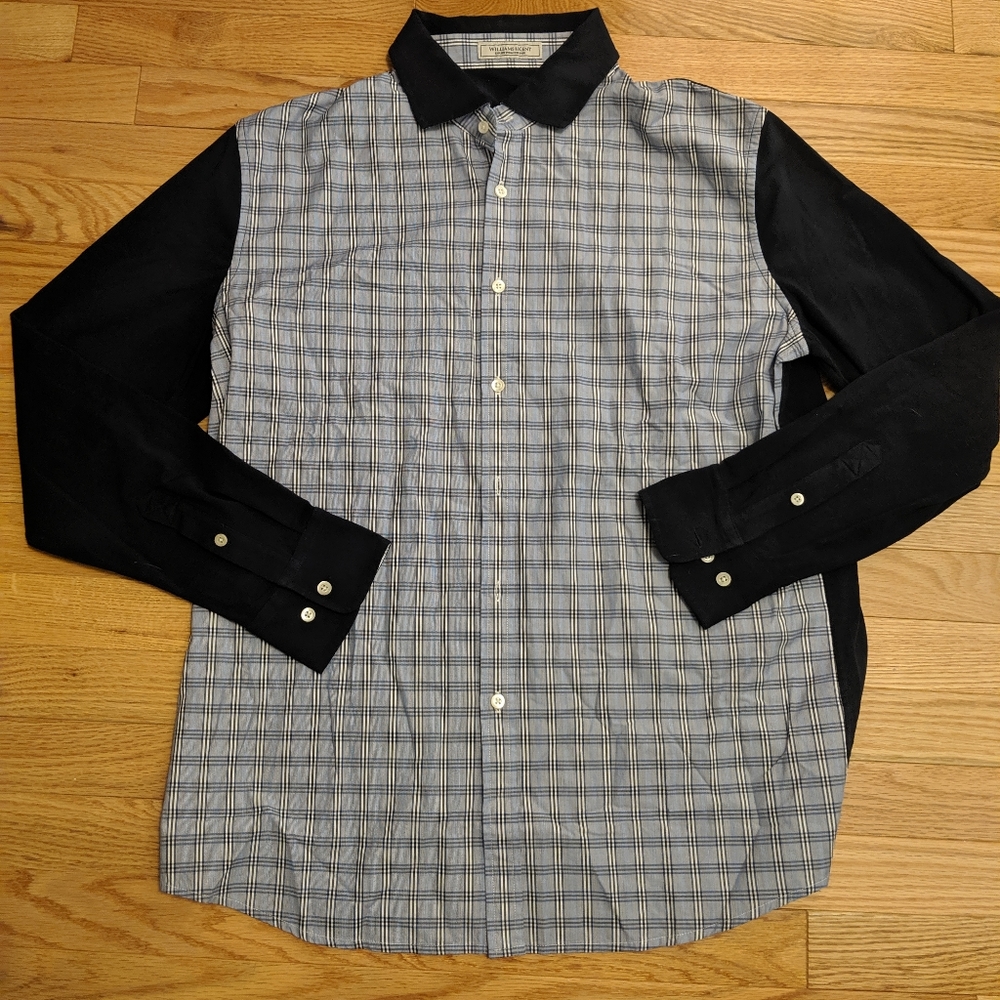 Williams & Kent mixed media buttondown shirt